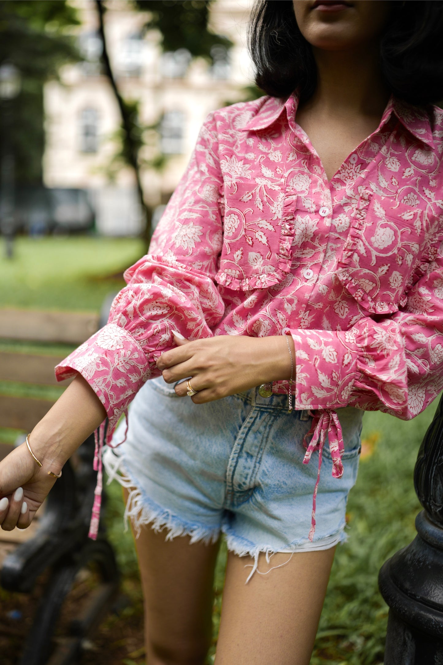 Pink frill shirt