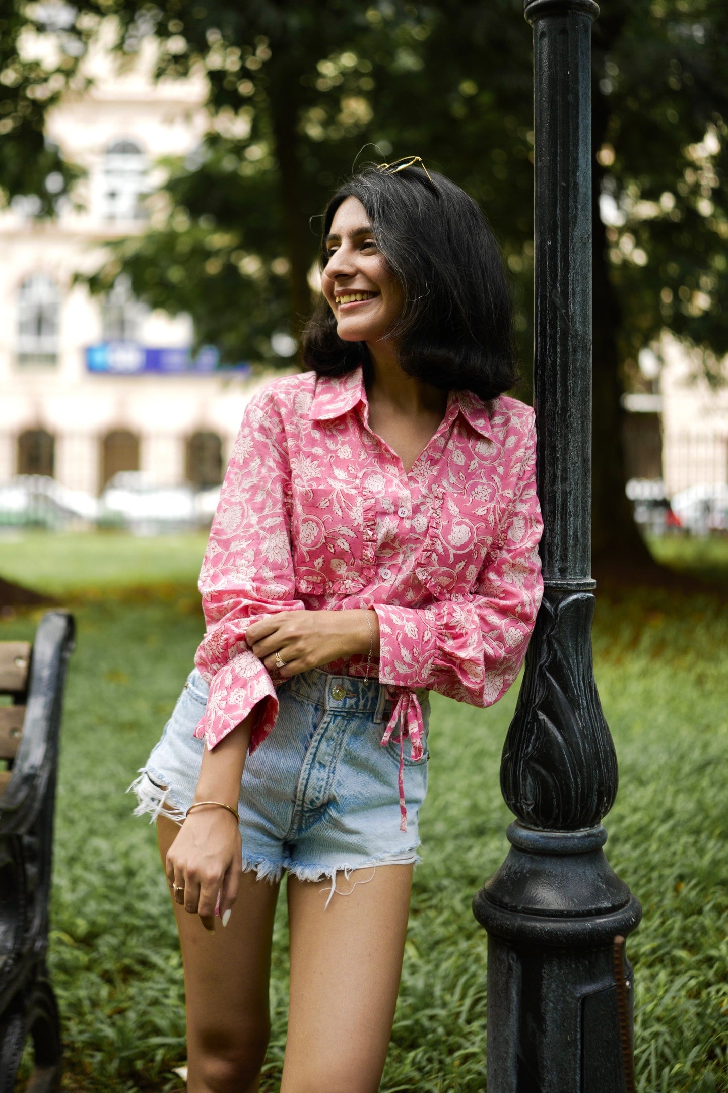 Pink frill shirt