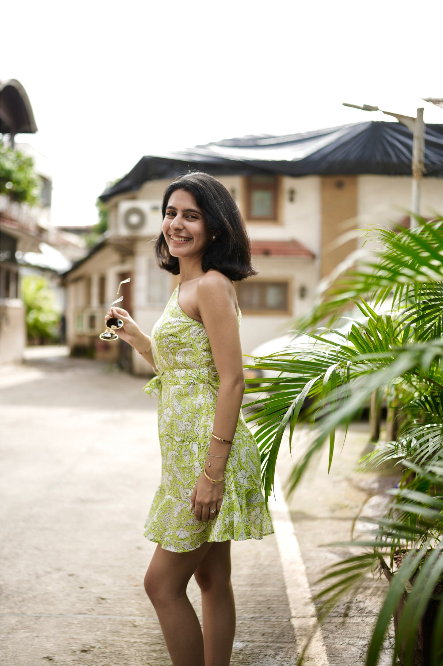 Lime green kunafa dress