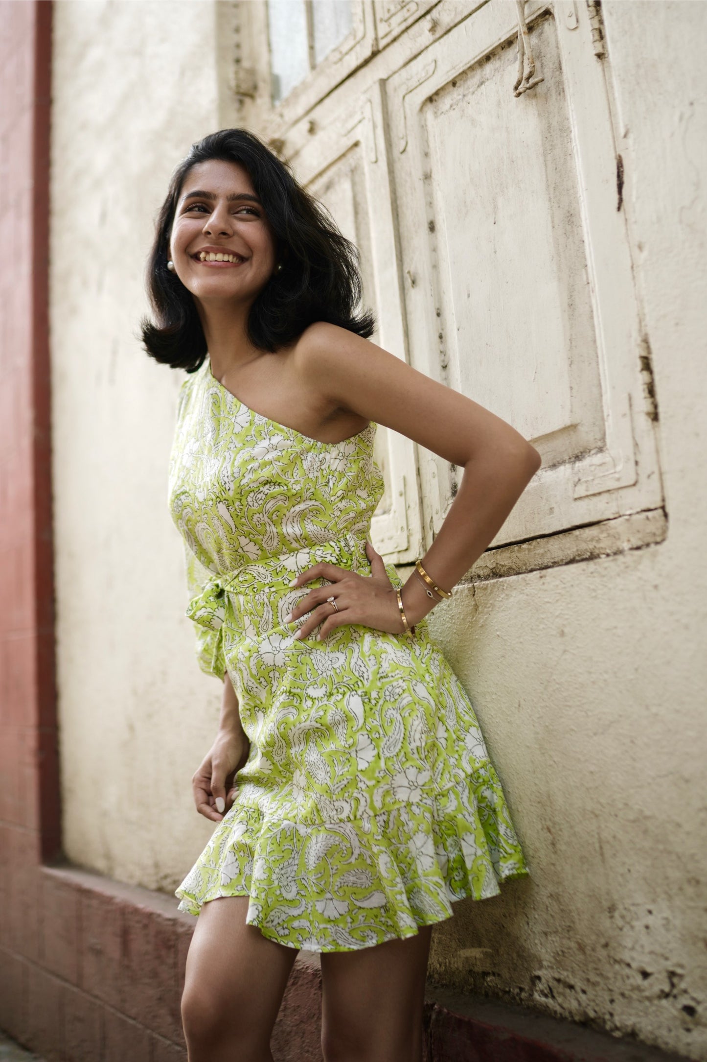 Lime green kunafa dress